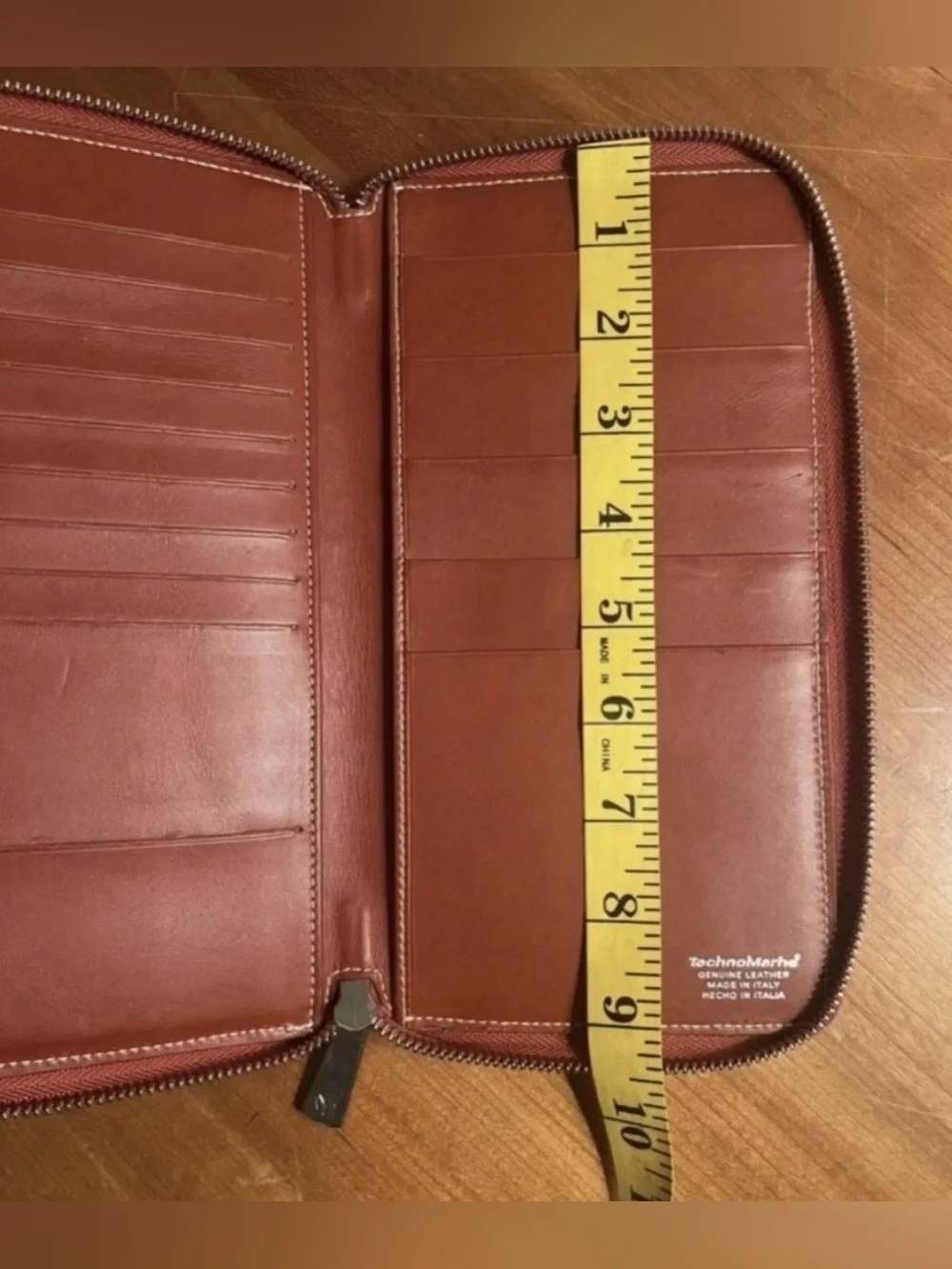 TechnoMarine Leather Zip Around Organizer Wallet (Fits a Travelers Notebook)